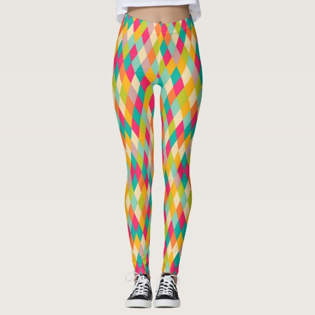 Harlequin vintage pattern leggings (Front)