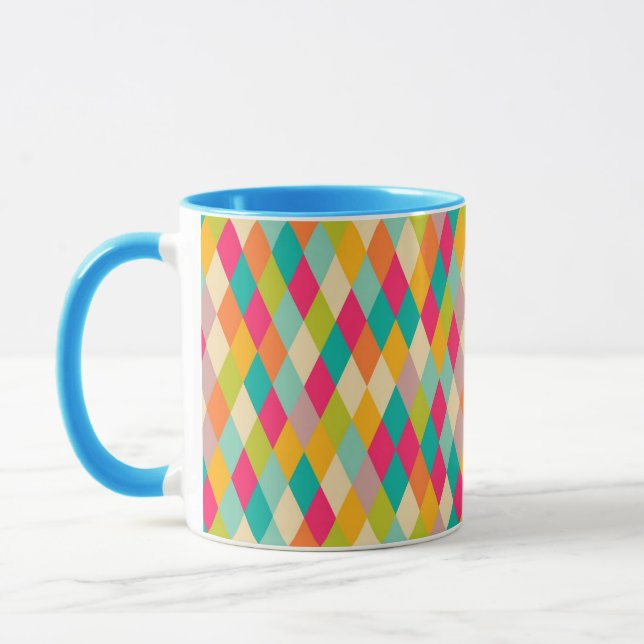 Harlequin vintage pattern mug (Left)