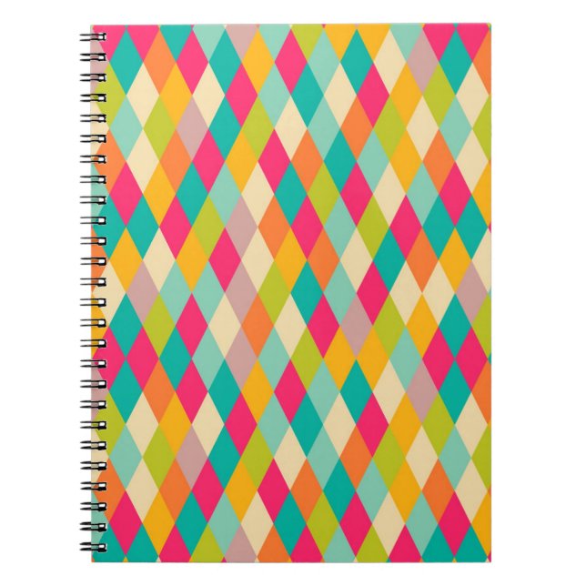 Harlequin vintage pattern notebook (Front)