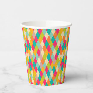 Harlequin vintage pattern paper cups