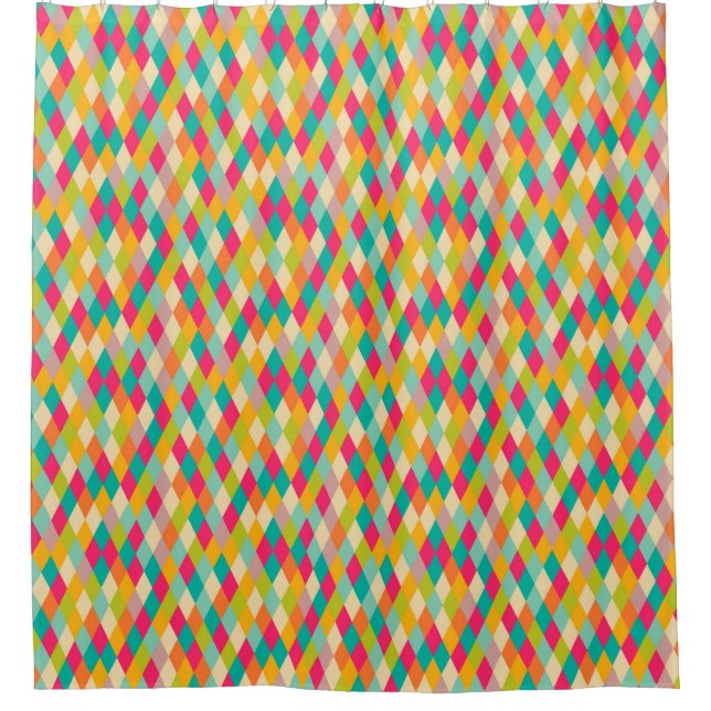 Harlequin vintage pattern shower curtain (Front)