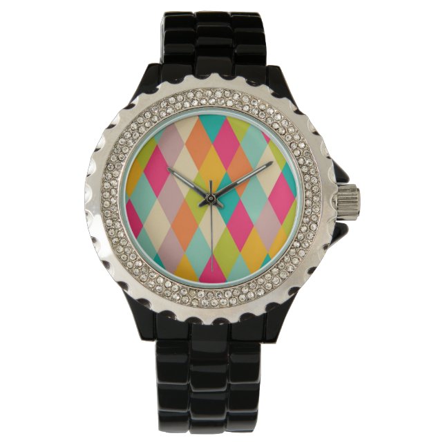 Harlequin vintage pattern watch (Front)