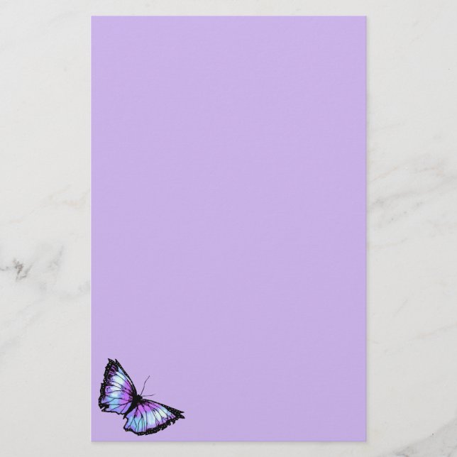"Harlequin" (Violet Butterfly) Stationery (Front)
