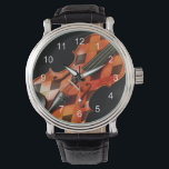 Harlequin Violin Watch<br><div class="desc">An artistic adaptation of a violin photo overlaid with a harlequin pattern. This makes a lovely gift for musicians, music teachers and for those who enjoy classical music.</div>