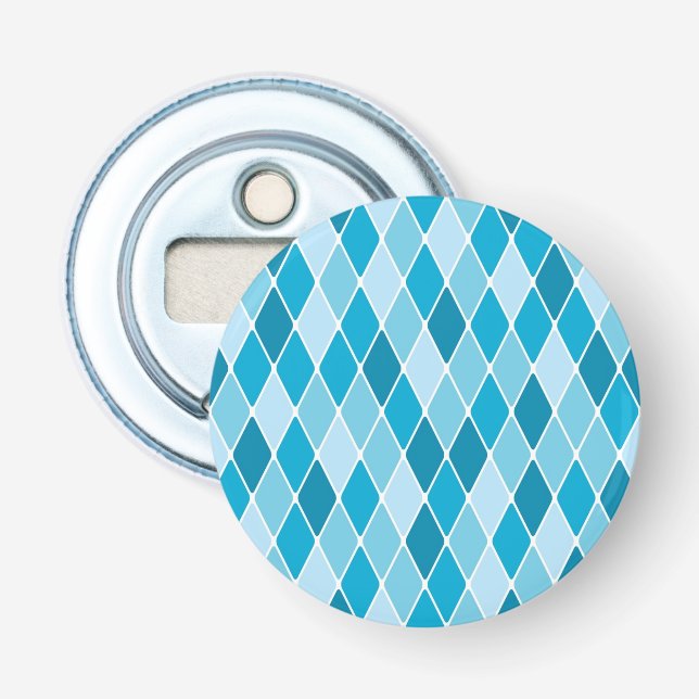 Harlequin winter pattern bottle opener (Front)