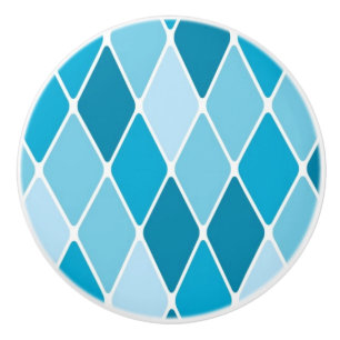 Harlequin winter pattern ceramic knob
