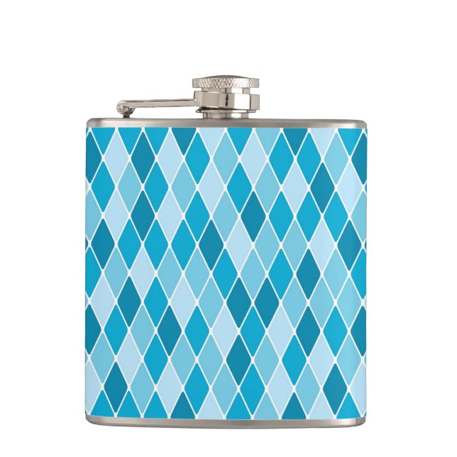 Harlequin winter pattern hip flask (Front)