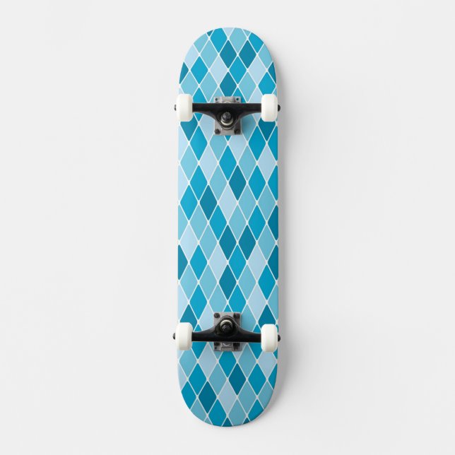 Harlequin winter pattern skateboard (Front)
