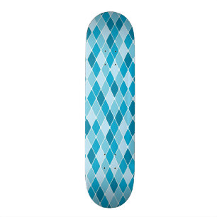 Harlequin winter pattern skateboard