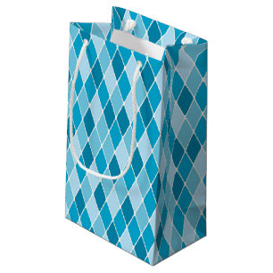 Harlequin winter pattern small gift bag