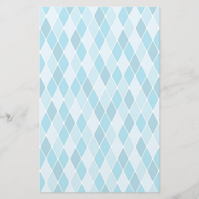Harlequin winter pattern stationery (Front)