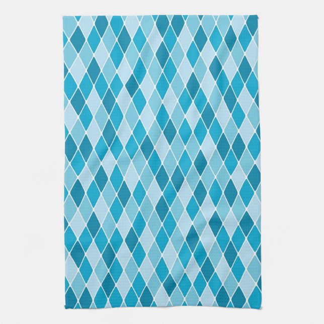 Harlequin winter pattern tea towel (Vertical)