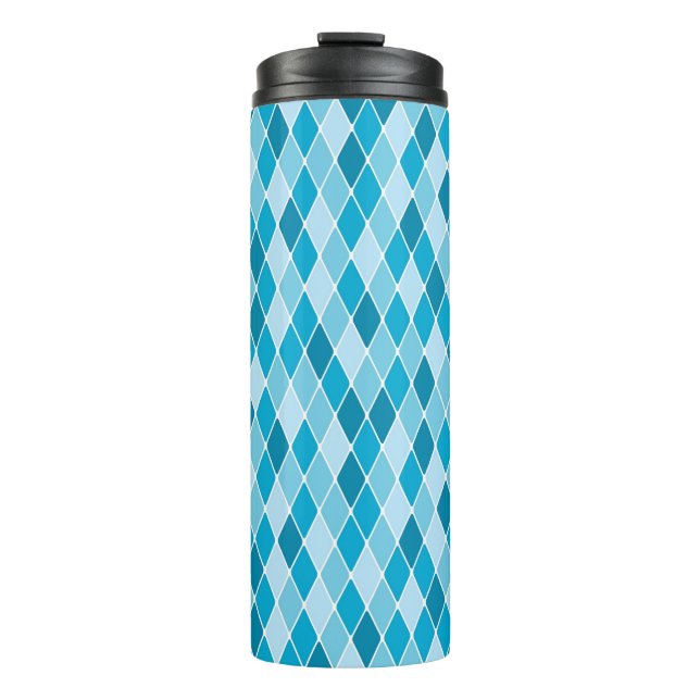Harlequin winter pattern thermal tumbler (Front)