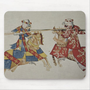 Harley 4205 f.366 Jousting Knights, c.1445 (vellum Mouse Pad