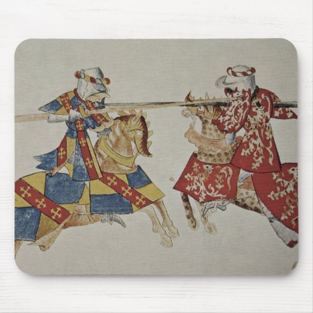 Harley 4205 f.366 Jousting Knights, c.1445 (vellum Mouse Pad (Front)