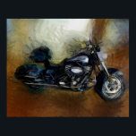 Harley Motorcycle Art Poster<br><div class="desc">Poster with Impressionist painting of a Harley motorcycle. This poster would make a great Father's Day, Christmas or birthday gift for the motorcycle loving guy in your life!</div>