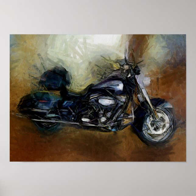 Harley Motorcycle Art Poster (Front)