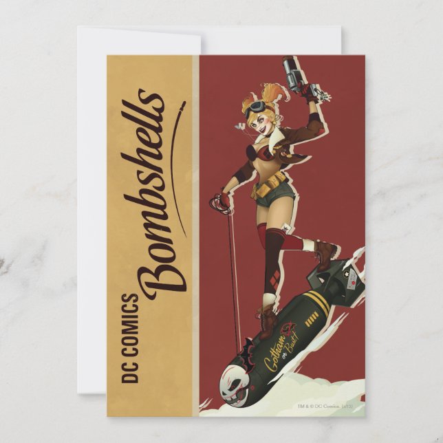 Harley Quinn Bombshells Pinup Invitation (Front)
