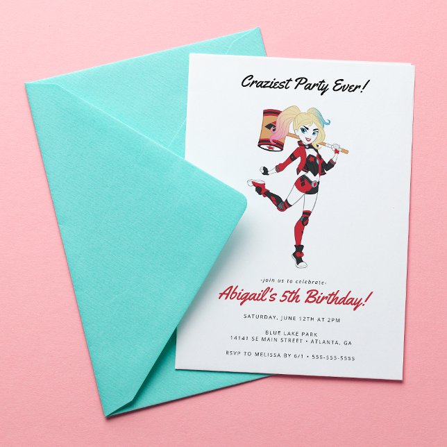 Harley Quinn Girls Birthday Invitation (Creator Uploaded)