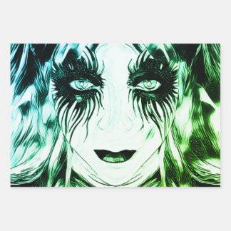 Harley Quinn-inspired Hellequin Gothic Girl Wrapping Paper Sheet