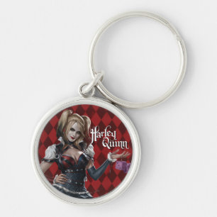 Harley Quinn With Fuzzy Dice Key Ring