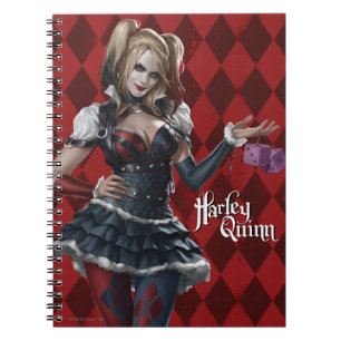 Harley Quinn With Fuzzy Dice Spiral Notebook