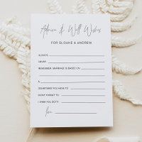 HARLOW Advice And Well Wishes for Bride and Groom