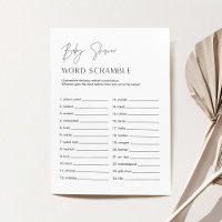 HARLOW Baby Word Scramble Baby Shower Game Card