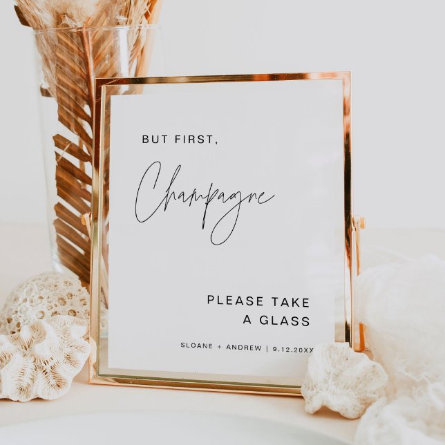 HARLOW But First Champagne Wedding Sign (Creator Uploaded)