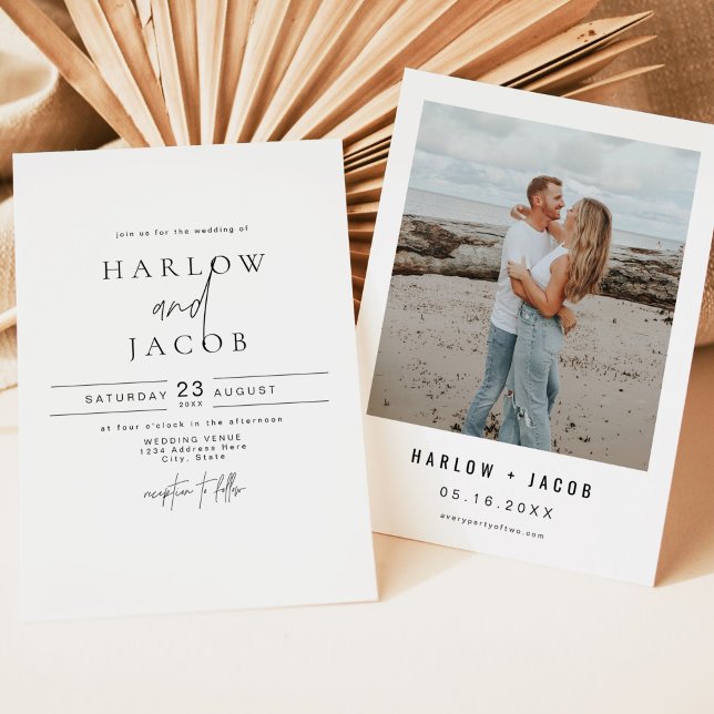 HARLOW Edgy Bold Modern We Do Photo Wedding Invitation (Creator Uploaded)