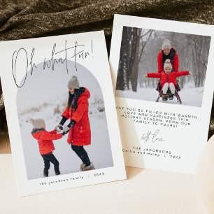 HARLOW Edgy Modern Arch Photo Oh What Fun Holiday  Invitation