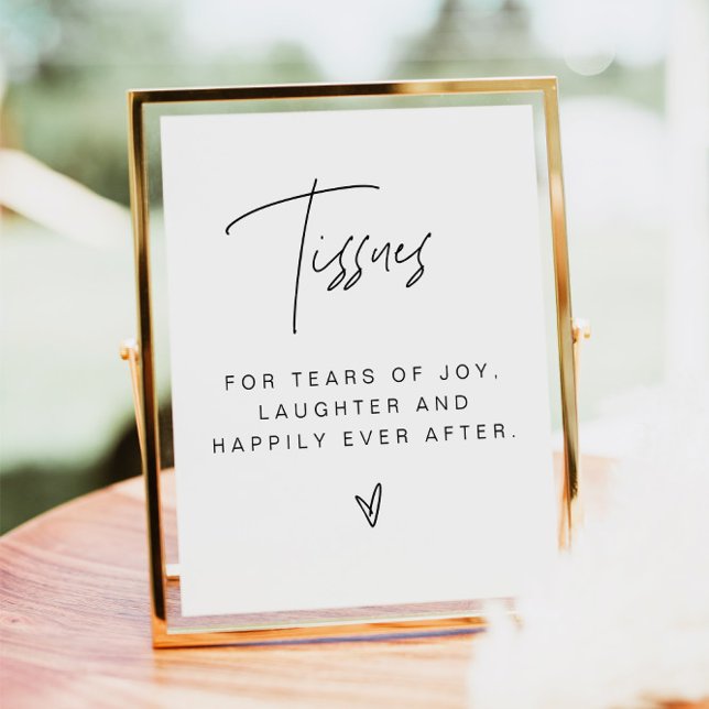 HARLOW Edgy Modern Minimalist Tissues Wedding Sign (Creator Uploaded)