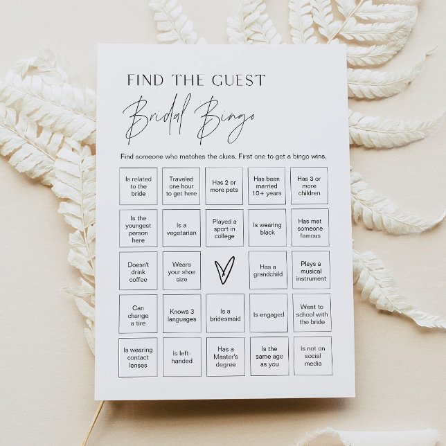 HARLOW Find the Guest Bridal Shower Bingo Game Invitation (Creator Uploaded)