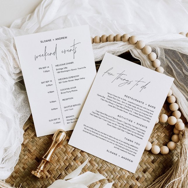 HARLOW Fun Things To Do Wedding Welcome Letter Invitation (Creator Uploaded)