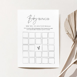 HARLOW Minimalist Baby Shower Bingo Game Card