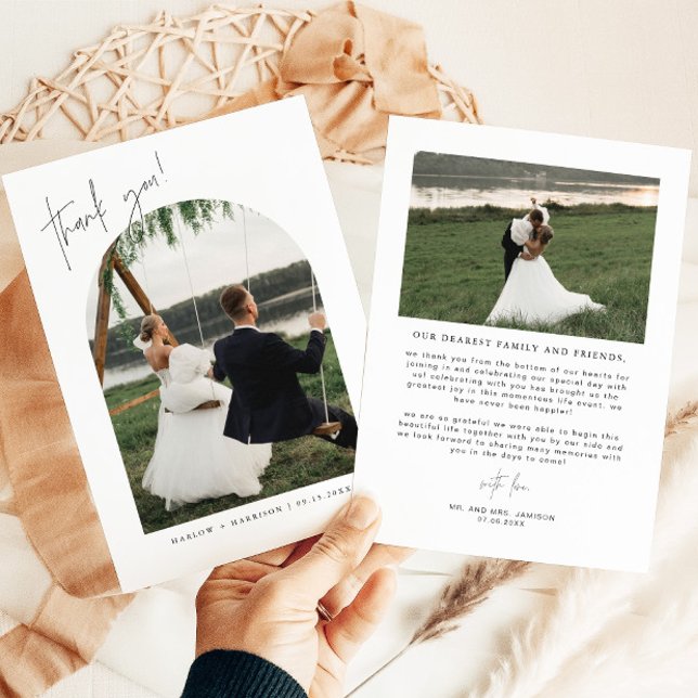 HARLOW Minimalist Bohemian Wedding Thank You Card (Creator Uploaded)