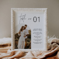 HARLOW Minimalist Table Number with Fun Facts 8x10