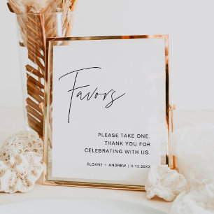 HARLOW Minimalist Wedding Favours Sign 