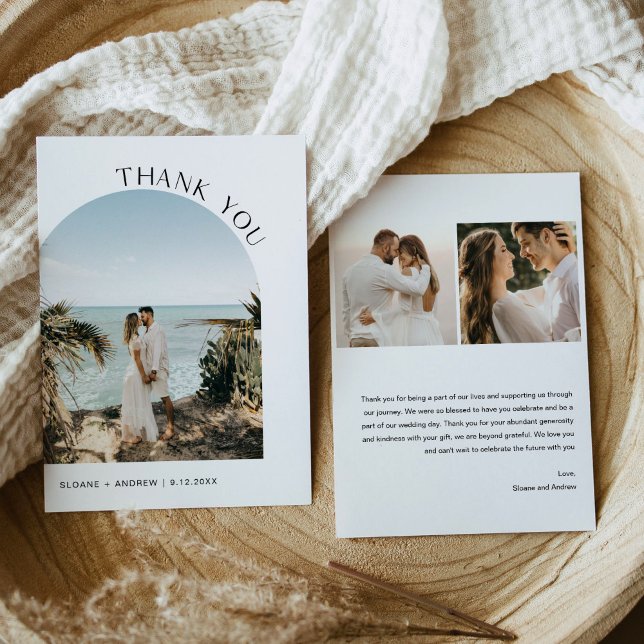 HARLOW Minimalist Wedding Photo Thank You Card (Creator Uploaded)