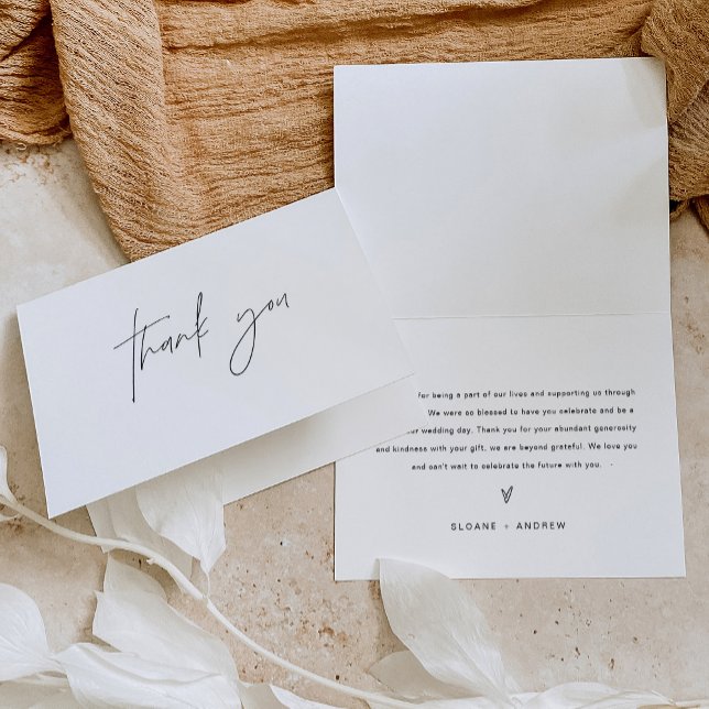 HARLOW Minimalist Wedding Thank You Card (Creator Uploaded)