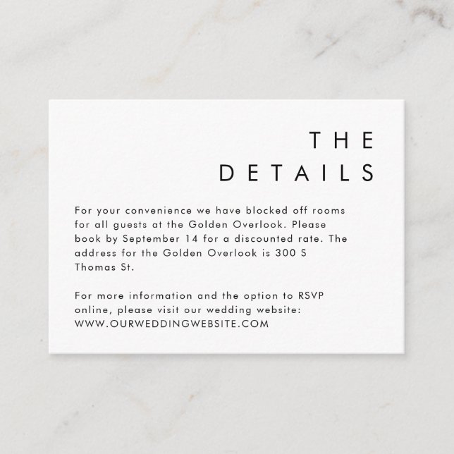 HARLOW Modern Minimalist Details Card Simple  (Front)