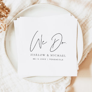 HARLOW Modern Minimalist We Do Wedding Napkin