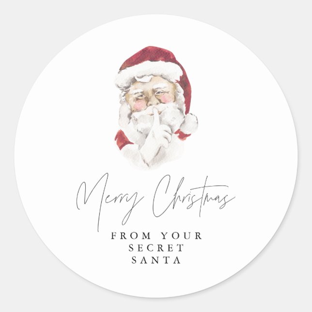 HARLOW Modern Secret Santa Gift Exchange Classic Round Sticker (Front)