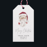 HARLOW Modern Secret Santa Gift Exchange Gift Tags<br><div class="desc">This secret Santa gift exchange Christmas tag features a watercolor Santa Claus and an edgy handwritten script font. This tag is perfect for for the modern event planner. Edit *most* wording to meet the needs of your event.</div>