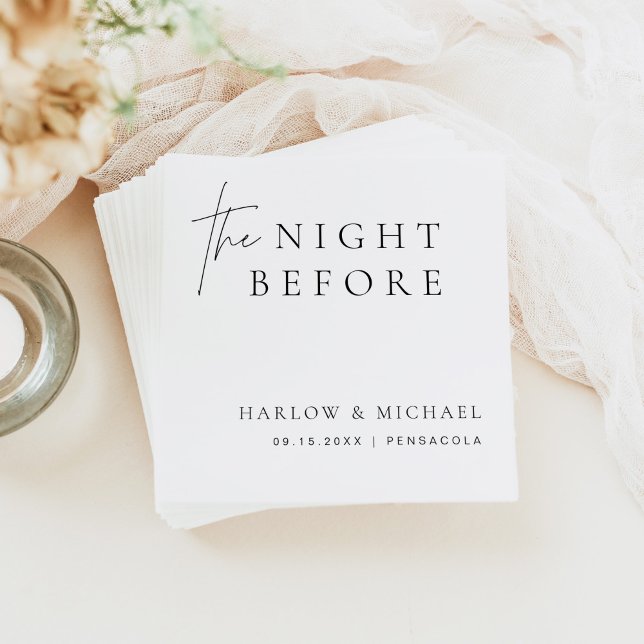 HARLOW Modern The Night Before Rehearsal Dinner Napkin (Creator Uploaded)