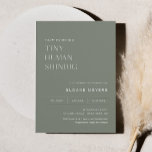 HARLOW Sage Baby Shower Tiny Human Shindig Invitation<br><div class="desc">Harlow Collection - a perfect blend of clean sophistication and modern flair. It's designed with a modern script font that exudes style and 
elegance. Each product in the collection is thoughtfully crafted to showcase a look that is both timeless and on-trend.</div>