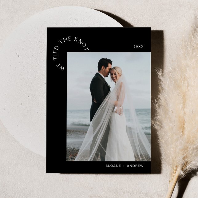 HARLOW Wedding Elopement We Tied The Knot - Black Invitation (Creator Uploaded)