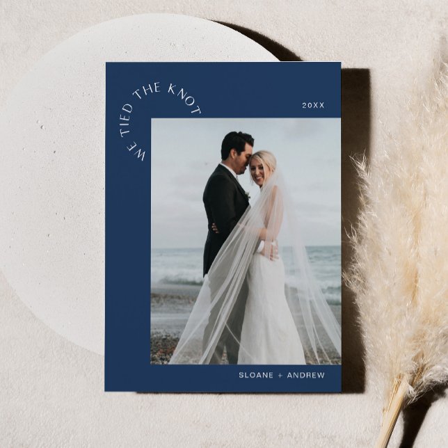 HARLOW Wedding Elopement We Tied The Knot - Navy Invitation (Creator Uploaded)