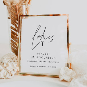 HARLOW Wedding Ladies Bathroom Basket Sign