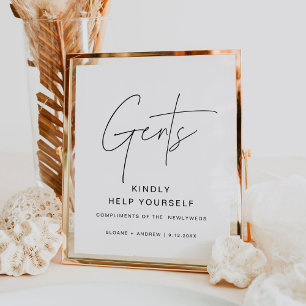 HARLOW Wedding Mens Bathroom Basket Sign